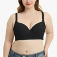 thumbnail image 1 of Gymayou Women High Back 3 Rows 8 Hooks Bra Wireless No Underwire Full Coverage Shaping Bra Breathable Comfortable Adjustable Back Support Bra Black 50C, 1 of 4