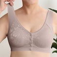 thumbnail image 1 of Gymayou Women Seamless Front Button Wireless Vest Bra for Middle-Aged Ladies Floral Jacquard Easy Front Snap Wide Strap Full Coverage Comfort Bralette Light Pink 2XL, 1 of 9