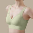 thumbnail image 1 of Gymayou Women Seamless Wireless Sports Bra With Fixed Molded Cups Gentle Lift & Moderate Gathering Everyday Bra Wide Strap Side Support Green XL, 1 of 4