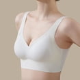 thumbnail image 1 of Gymayou Women Seamless Wireless Sports Bra With Fixed Molded Cups Gentle Lift & Moderate Gathering Everyday Bra Wide Strap Side Support White 2XL, 1 of 4