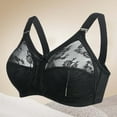 thumbnail image 1 of Gymayou Women Ultra Thin Sheer Lace Wireless Bra No Underwire Breathable Mesh Push Up Adjustable Straps Transparent Lingeries Black 46, 1 of 4
