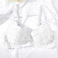 thumbnail image 1 of Gymayou Women Underwire Lace Push Up Bra French Floral Lace Edge Gathering Support Lingerie Adjustable Thin Strap Full Coverage Comfort Everyday Bra White 85D, 1 of 9