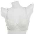 thumbnail image 1 of Gymayou Women Underwire Thin Lace Bra Breathable Floral Lace V Neck Bralette Adjustable Strap Lightweight White 2XL, 1 of 4