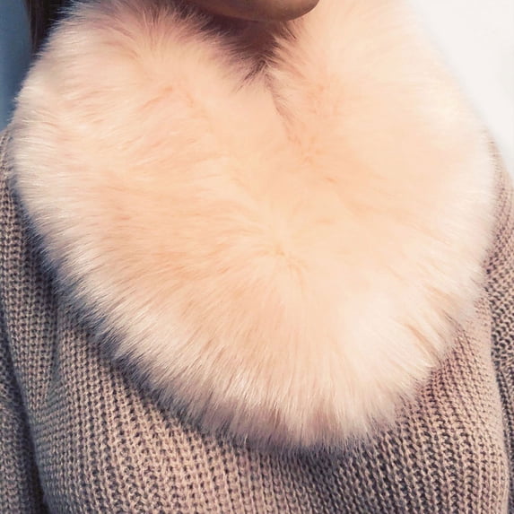 Gymayou Women V Shape Faux Fur Neck Scarf Fluffy Neck Warmer Fashion Cold Weather Neck Shrug for Coats Dresses