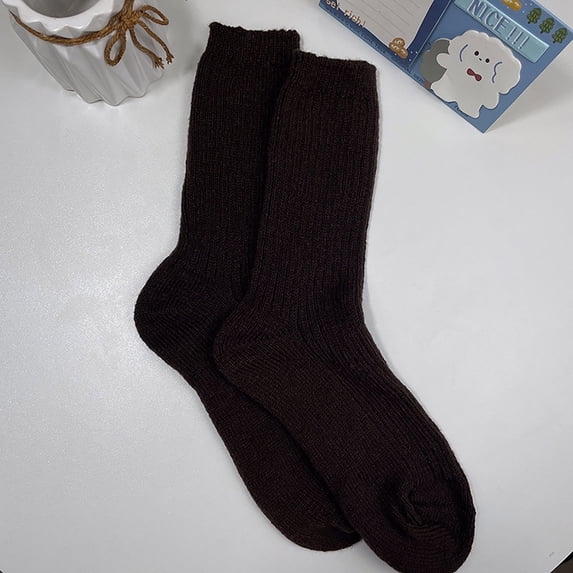 Gymayou Women Winter Socks Warm Thermal Thick Boot Socks Cozy Cabin Crew Comfy Socks for Ladies Black2 One Size
