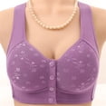 thumbnail image 1 of Gymayou Women Wireless Front Button Vest Bra Full Coverage Comfort Lingerie Wide Non-Slip Strap Easy Front Snap Sleep Underwear Purple 46, 1 of 9