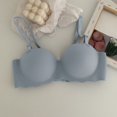 thumbnail image 1 of Gymayou Women Wireless Push Up Bra Comfort Lift Support Bralette Wavy Edge Adjustable Strap Seamless Bras Blue C, 1 of 4