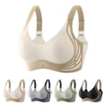 thumbnail image 1 of Gymayou Women Wireless Seamless Support Bra No Underwire Full Coverage Push Up Gathered Sports Bra Shockproof Everyday Comfort Bralette Beige(1PC) L, 1 of 9