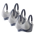 thumbnail image 1 of Gymayou Women Wireless Seamless Support Bra No Underwire Full Coverage Push Up Gathered Sports Bra Shockproof Everyday Comfort Bralette Blue（3PCS) 3XL, 1 of 8