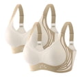 thumbnail image 1 of Gymayou Women Wireless Seamless Support Bra No Underwire Full Coverage Push Up Gathered Sports Bra Shockproof Everyday Comfort Bralette White（2PCS) 3XL, 1 of 8