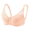 thumbnail image 1 of Gymayou Women Wireless Thin Floral Lace Minimizer Bra Breathable Full Coverage Adjustable Straps Anti-Sagging Bras Pink 34, 1 of 5