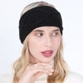 thumbnail image 1 of Gymayou Women's Cable Knitted Headbands Winter Chunky Ear Warmers Suitable for Daily Wear and Sport Black, 1 of 4