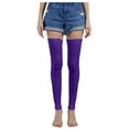 thumbnail image 1 of Gymayou Women’s Cotton Leg Warmers Over the Knee Thigh High Footless Socks Purple, 1 of 5