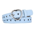 thumbnail image 1 of Gymayou Women's Hollow Heart Buckle Faux Leather Waist Belt heart-shaped Buckle Belt for Womens Sky Blue One Size, 1 of 2