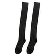 thumbnail image 1 of Gymayou Women’s Over‑The‑Knee Socks Soft Stretch Thigh High Casual Socks Black, 1 of 3