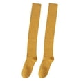 thumbnail image 1 of Gymayou Women’s Over‑The‑Knee Socks Soft Stretch Thigh High Casual Socks Yellow, 1 of 3