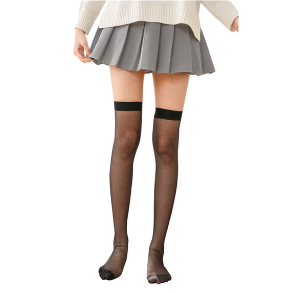 Gymayou Women's Sheer Socks Mesh Thigh High Socks Long Stocking Over the Knee Socks