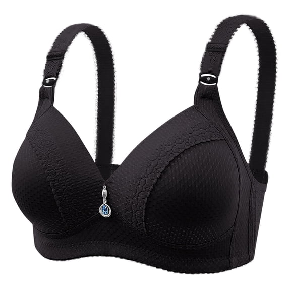 Gymayou Women’s Thin Cup Wireless Lift Bra Anti Sagging Side Support Bra Full Coverage Comfort Bra With Removable Thin Bust Pads Black C