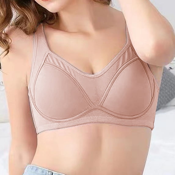 Gymayou Women's Wireless Bra Thin Cup Smooth Adjustment Bra for B Cup Comfort Bra Size 40
