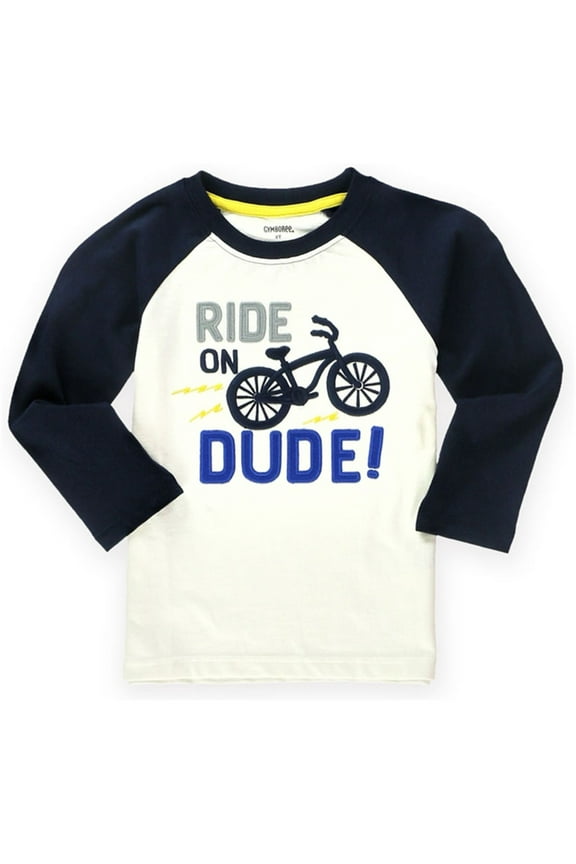 Boys Ride On Embellished T-Shirt, White, 6-12 mos