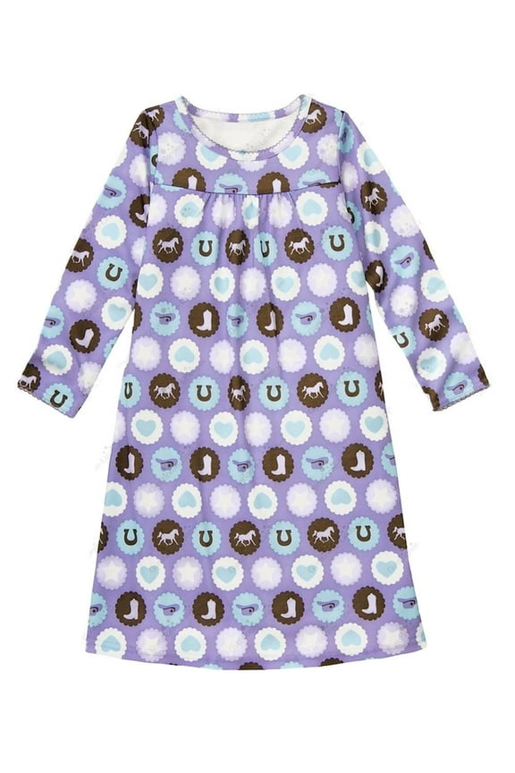 Cowgirls at Heart Western Pajama Nightgown, Gown, Size 7/8