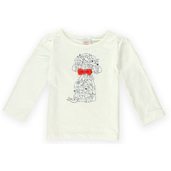 Gymboree Girls Puppies Bow Graphic T-Shirt, White, Infant, 12-18 mos