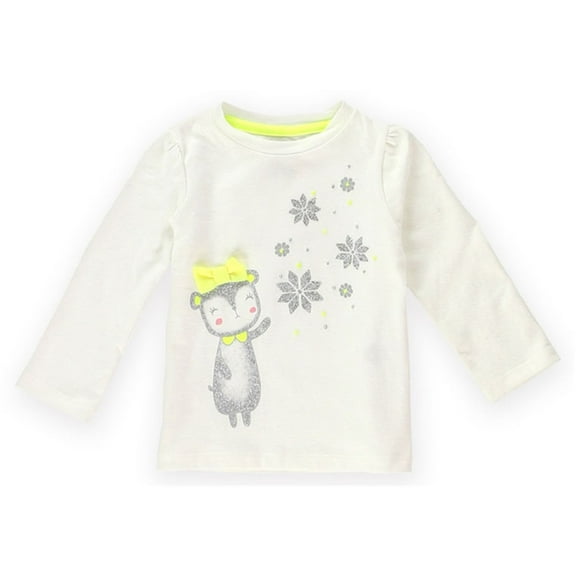 Gymboree Girls Snow Cub Embellished T-Shirt, White, 6-12 mos