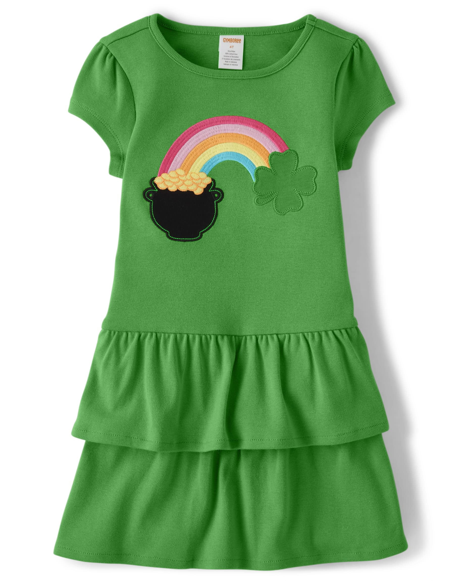 Gymboree,Girls,and Toddler Embroidered Short Sleeve Dress,Pot of Gold,10 
