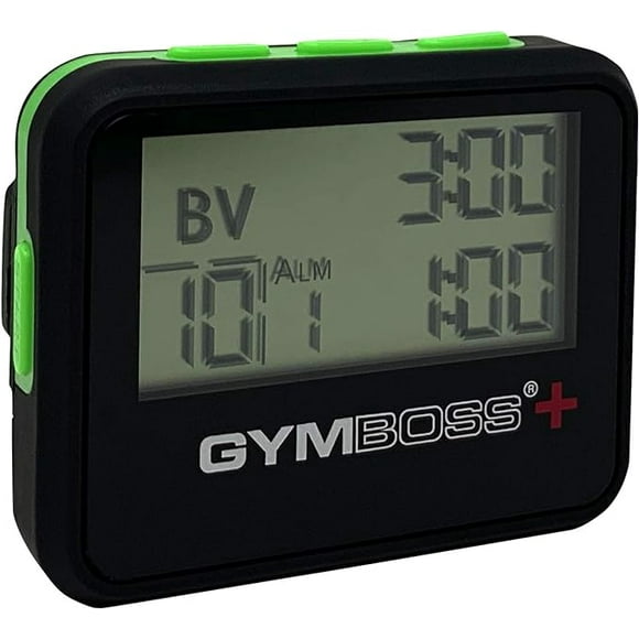 Gymboss Plus Interval Timer and Stopwatch - Black/Green Softcoat