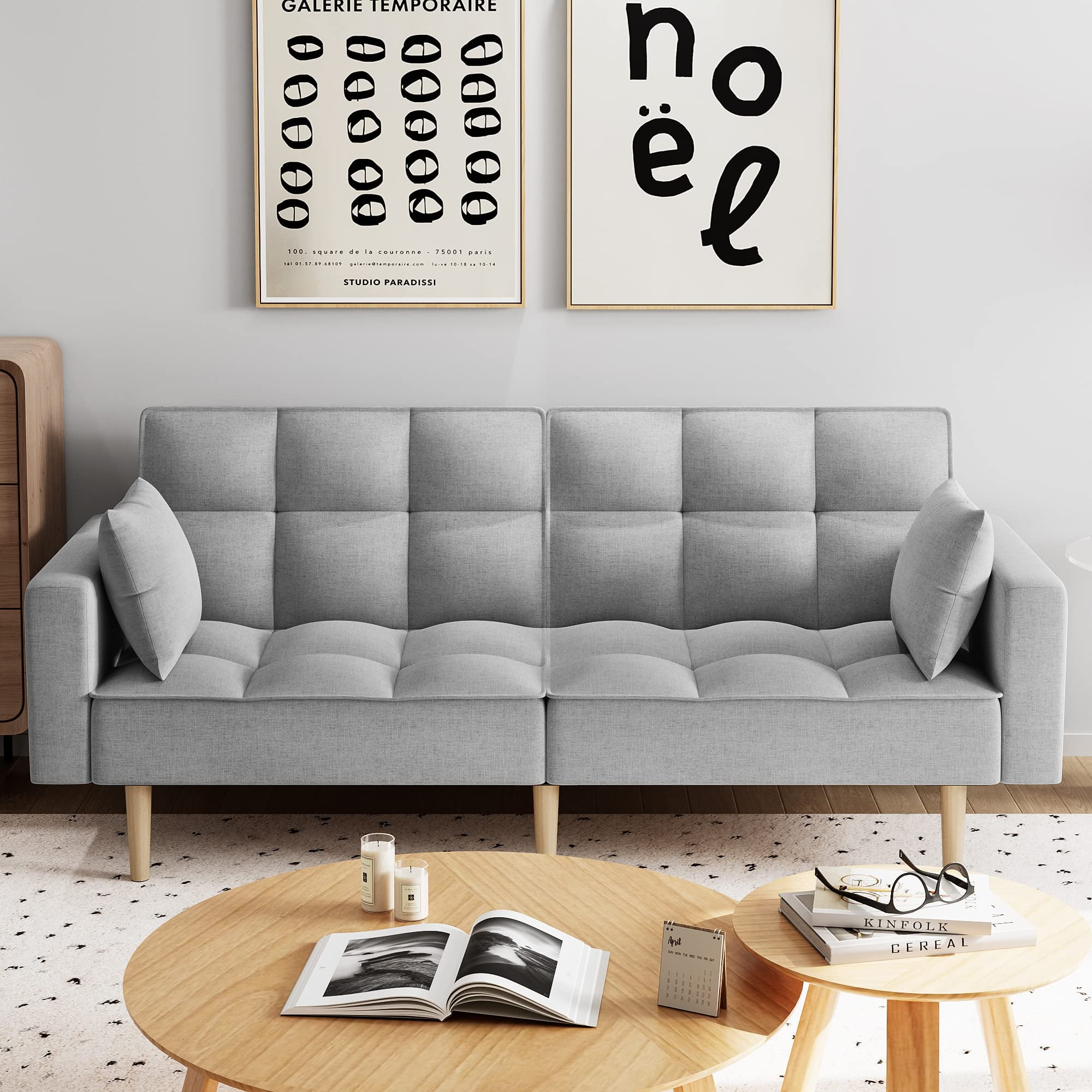 Gymchoice Futons Couch Bed,Sleeper Sofas Convertible Sofa,Modern Linen