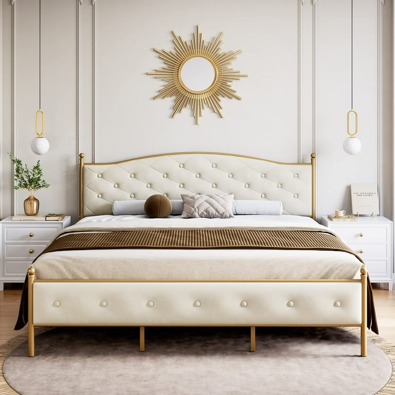 Walmart queen platform bed sale frame with headboard