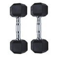 thumbnail image 1 of Gymenist, 10 lb Rubber Hex Dumbbells, Pair, 1 of 7