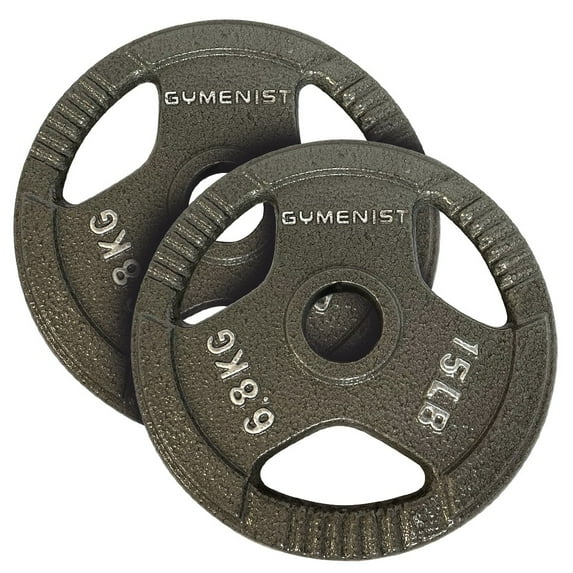 Gymenist, 15lb Metal Weight Plate, Pair