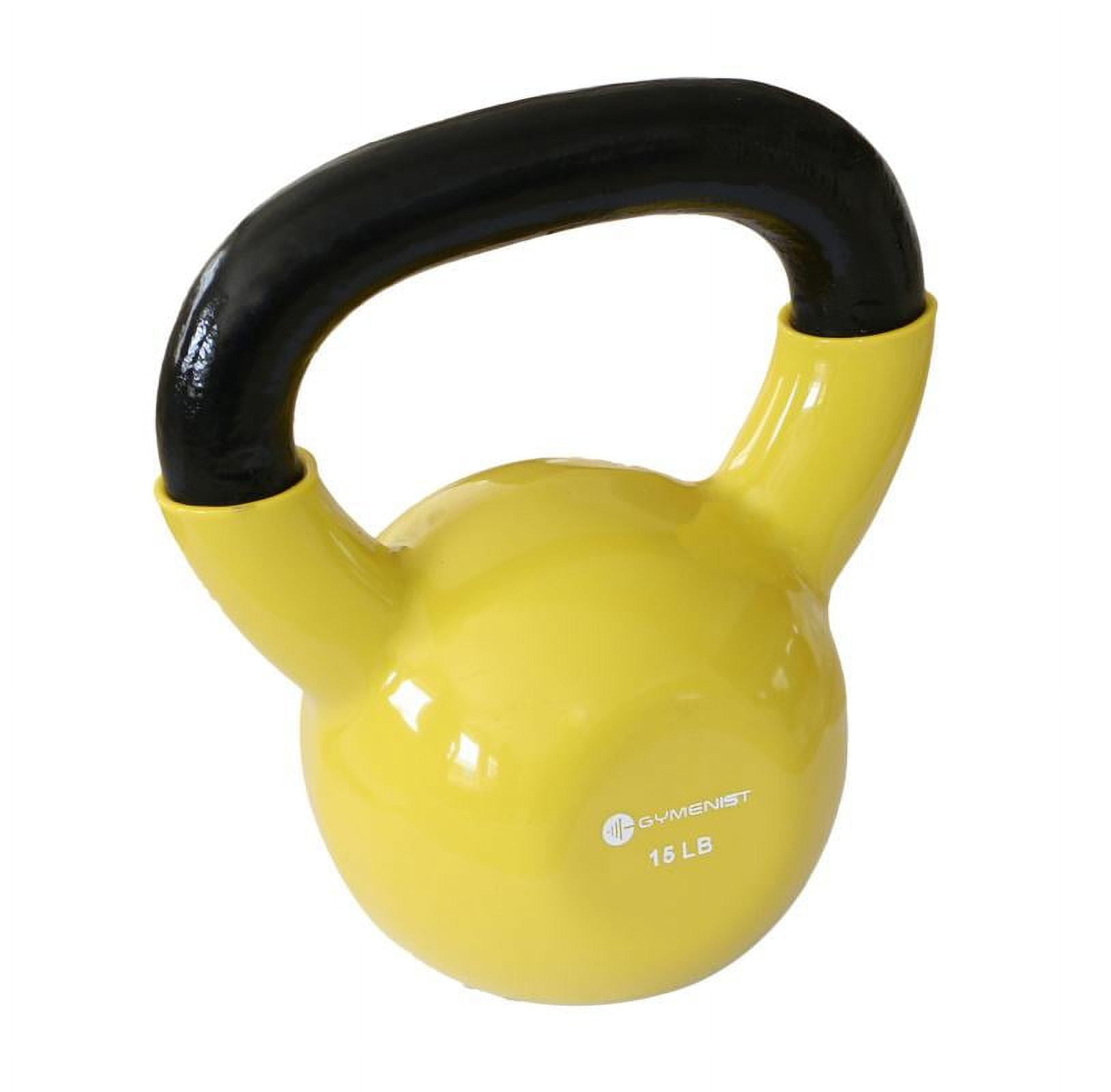 Gymenist, 15lb Vinyl Coating Kettlebell, Single