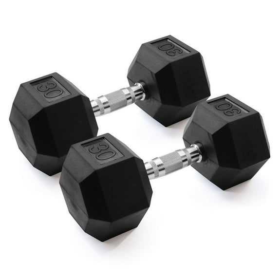 Gymenist, 30lb Rubber Hex Dumbbell, Pair