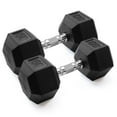 thumbnail image 1 of Gymenist, 50lb Rubber Hex Dumbbell, Pair, 1 of 6
