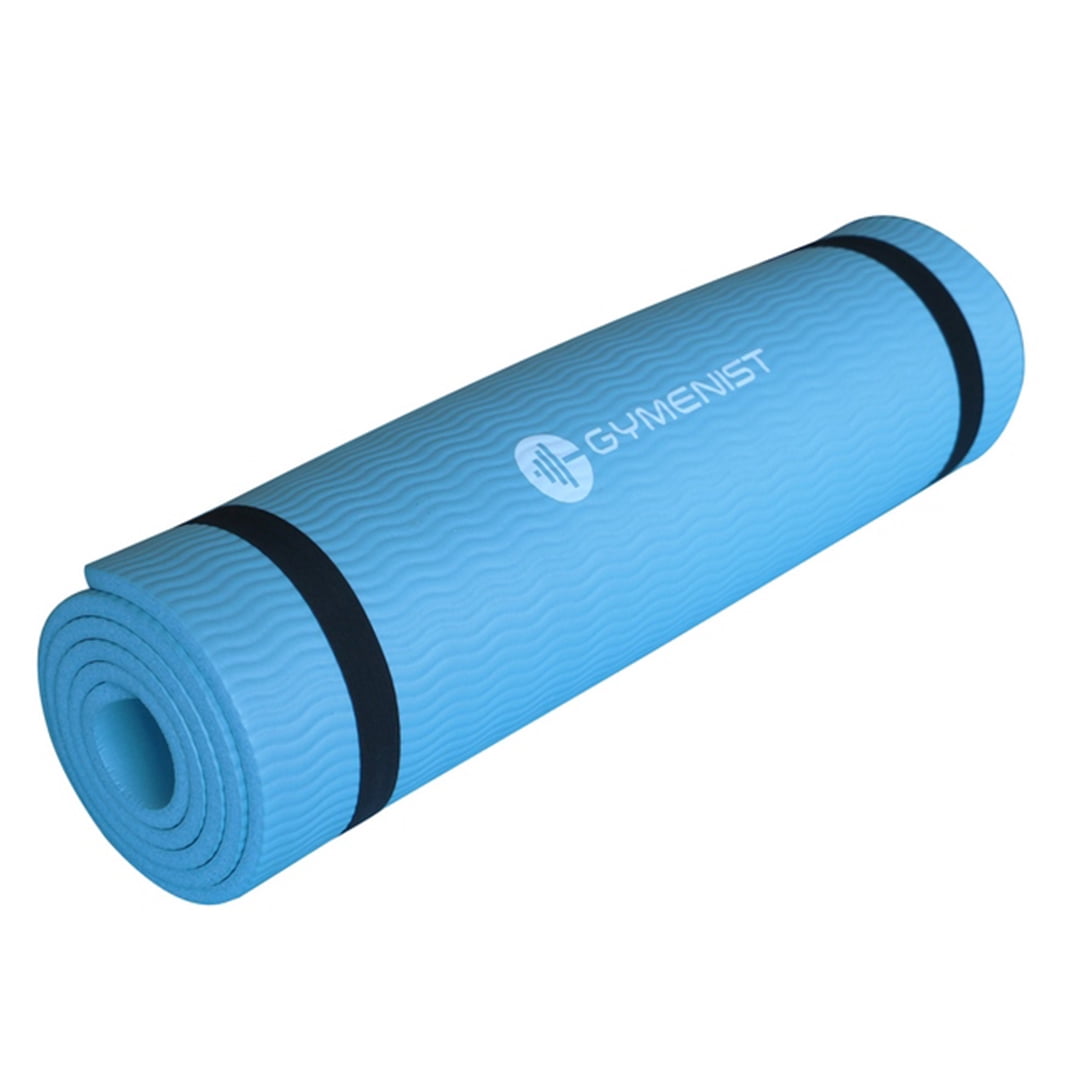 Gymenist Thick Exercise Yoga Floor Mat Nbr 24 x 71 Inches, Great for  Camping, Cardio Workouts, Pilates, Gymnastics, Carrying Strap Included