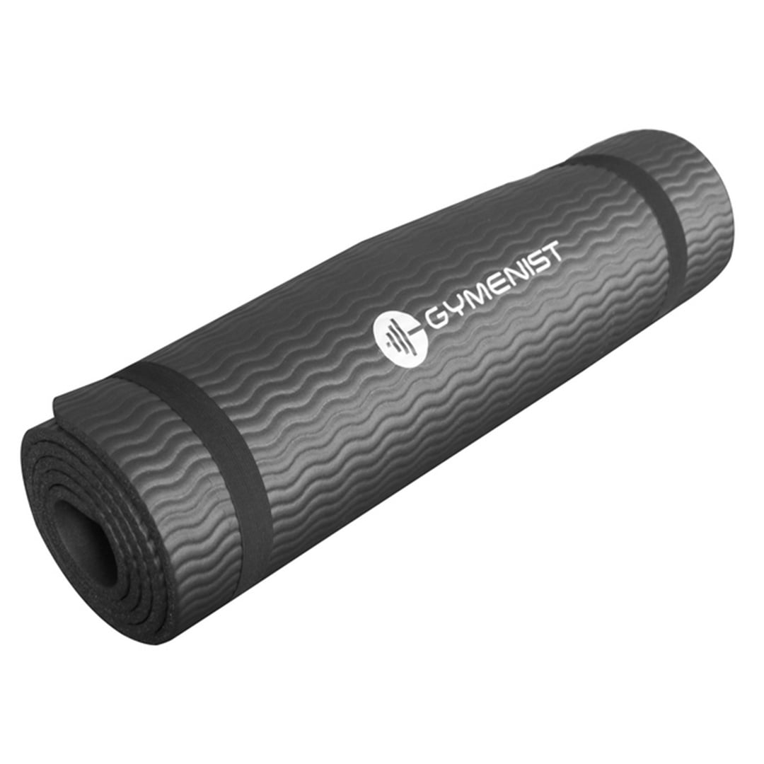 Gymenist Thick Exercise Yoga Floor Mat Nbr 24 x 71 Inches Black
