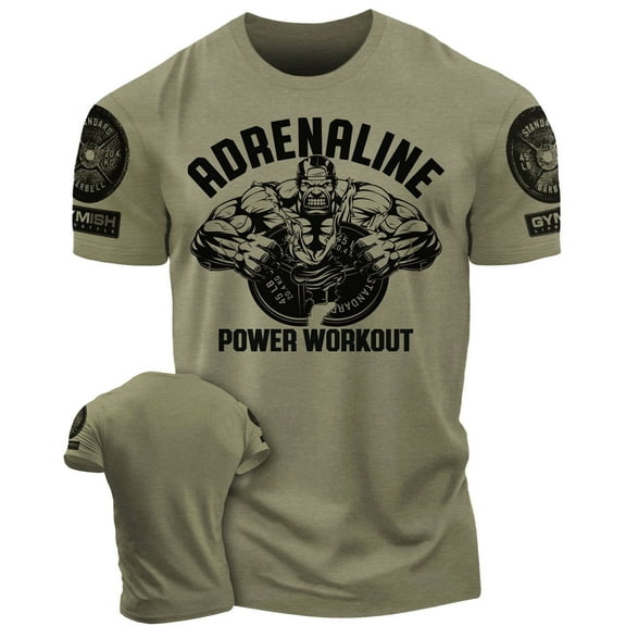 Gymish Adrenaline Workout T-Shirt for Men – Funny Gym Shirt, Lifting Tee, Men's Gym T-Shirts, Workout Shirts, Athletic Tops, Fitness Gym Wear