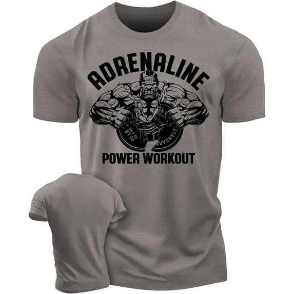 Gymish Adrenaline Workout T-Shirt for Men – Funny Gym Shirt, Lifting Tee, Men's Gym T-Shirts, Workout Shirts, Athletic Tops, Fitness Gym Wear