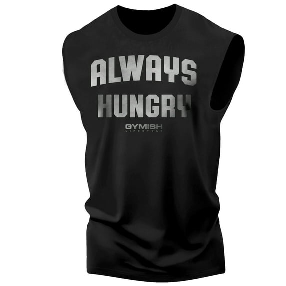 Gymish Always Hungry Gym Tank Top for Men - Funny Workout T-Shirt, Men's Lifting Tee, Athletic Gym Wear, Fitness & Bodybuilding Shirt