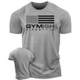 thumbnail image 1 of Gymish American Flag Workout Shirt for Men – Patriotic Gym T-Shirt, Funny Lifting Tee, Men’s Athletic Workout Apparel, Heather Grey, Small, 1 of 6