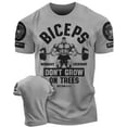 thumbnail image 1 of Gymish BICEPS Don't Grow On Trees Workout T-Shirt, Funny Gym Shirts, Lifting T-Shirt, Deadlift, 1 of 6