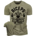 thumbnail image 1 of Gymish BICEPS Don't Grow On Trees Workout T-Shirt, Funny Gym Shirts, Lifting T-Shirt, Deadlift, 1 of 6