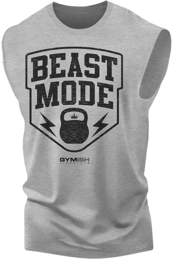 Beast Mode Workout Tank Top for Men – Gym Lifting T-Shirt, Mens Gym Shirt, Motivational Gym Clothes, Athletic Workout Wear