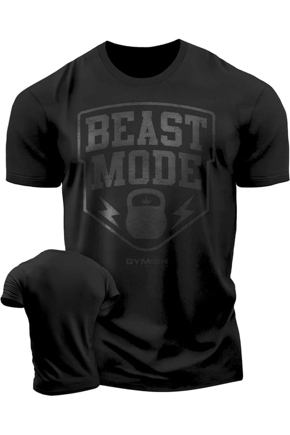 Beast Mode Workout Shirt for Men – Gym Lifting T-Shirt, Mens Gym Shirt, Motivational Gym Clothes, Athletic Workout Wear