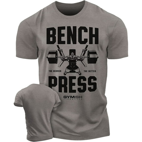 Gymish Bench Press Workout T-Shirt for Men – Funny Gym Shirt, Deadlift & Lifting Tee, Men's Workout Shirts, Athletic Gym Clothes