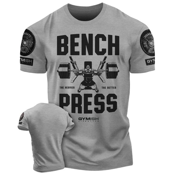 Gymish Bench Press Workout T-Shirt for Men – Funny Gym Shirt, Deadlift & Lifting Tee, Men's Workout Shirts, Athletic Gym Clothes