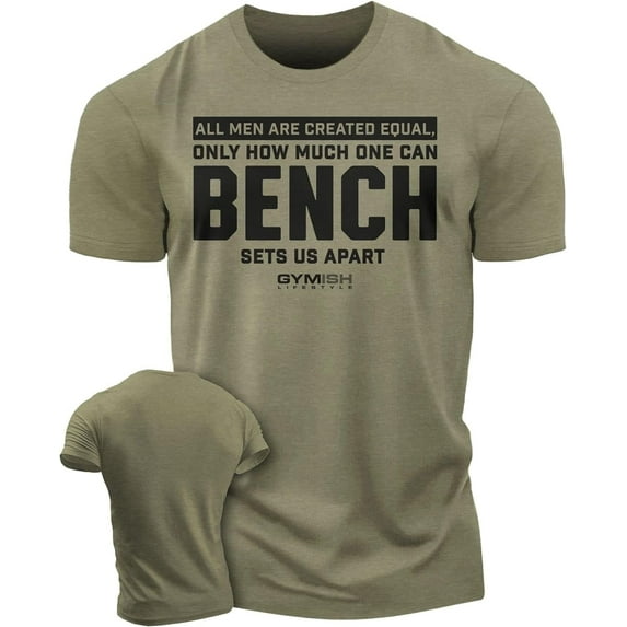 Gymish Bench Sets Us Apart Workout Shirt for Men – Funny Lifting Gym T-Shirt, Mens Gym Shirt, Fitness Gift for Men