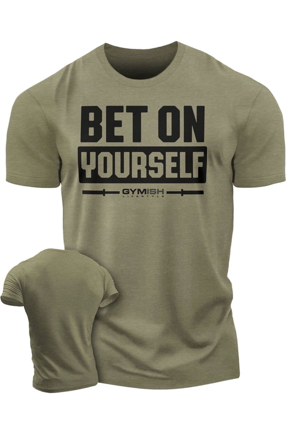 Bet On Yourself Workout T-Shirt for Men – Funny Gym Shirt, Mens Fitness Tee, Motivational Workout Shirt, Gym Clothes for Men